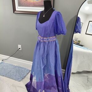 Purple Long Dress with Belt